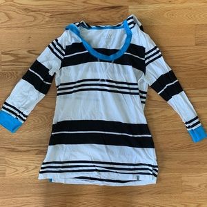 Andrew Marc New York Performance Stripe Hooded Top (M)